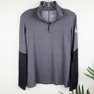 Spyder 1/4 Zip Athletic Jacket Long sleeve Top Base Layer Gray/Black size M